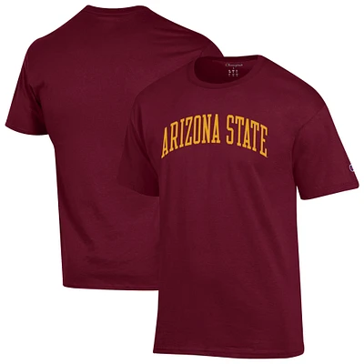 Men's Champion  Maroon Arizona State Sun Devils Basic Arch T-Shirt