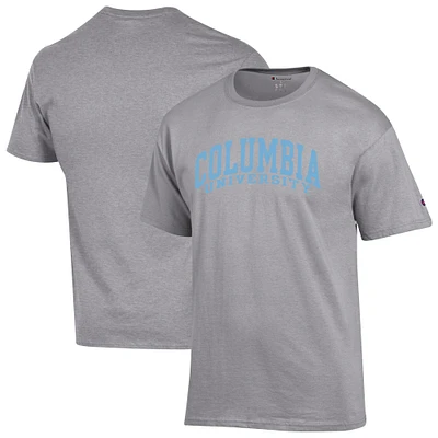 Men's Champion  Heather Gray Columbia University Basic Arch T-Shirt