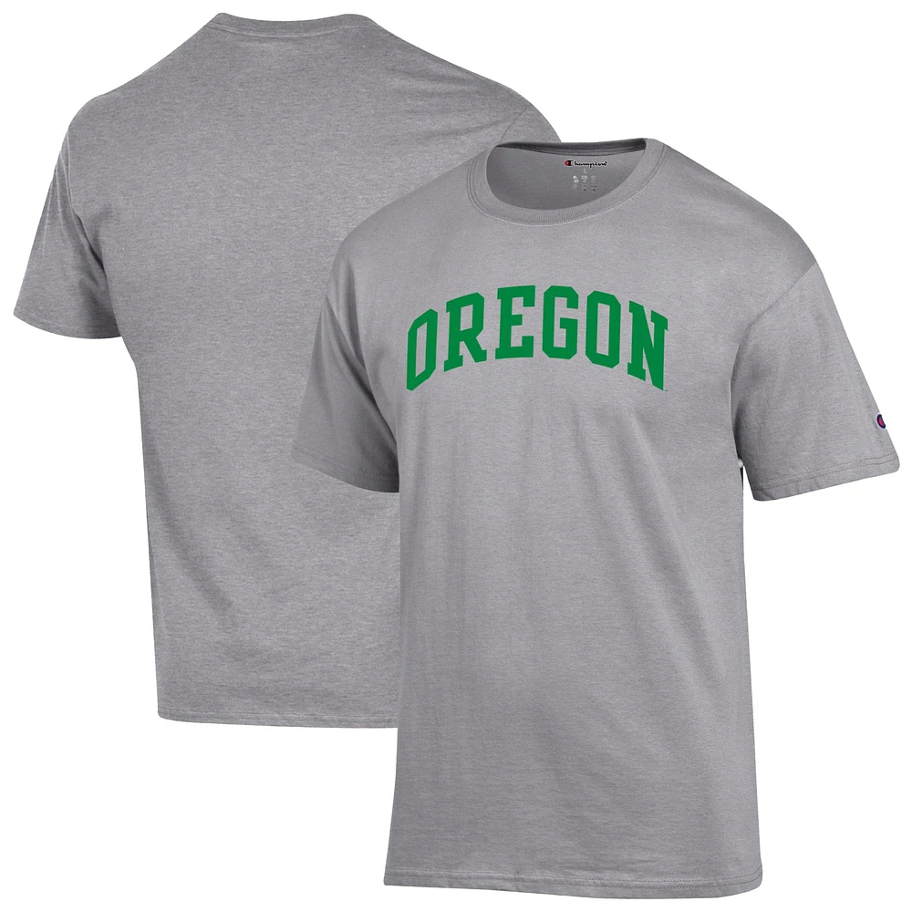Men's Champion Heather Gray Oregon Ducks Basic Arch T-Shirt