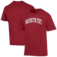 Men's Champion  Crimson Washington State Cougars Basic Arch T-Shirt