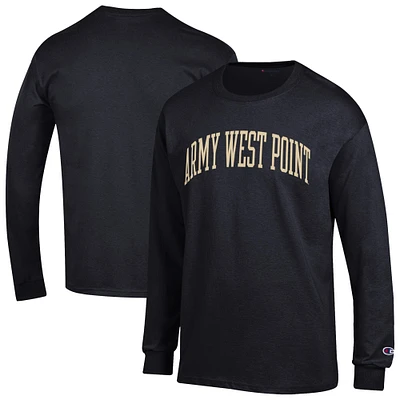 Men's Champion  Black Army Knights Basic Arch Long Sleeve T-Shirt