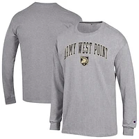 Men's Champion  Heather Gray Army Black Knights Basic Arch Long Sleeve T-Shirt