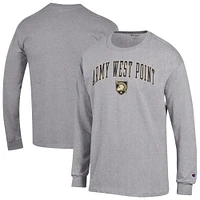 Men's Champion  Heather Gray Army Black Knights Basic Arch Long Sleeve T-Shirt