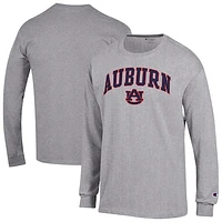 Men's Champion  Heather Gray Auburn Tigers Basic Arch Long Sleeve T-Shirt