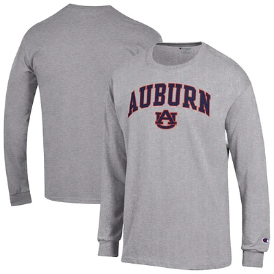 Men's Champion  Heather Gray Auburn Tigers Basic Arch Long Sleeve T-Shirt