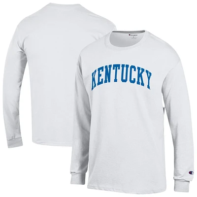 Men's Champion  White Kentucky Wildcats Basic Arch Long Sleeve T-Shirt