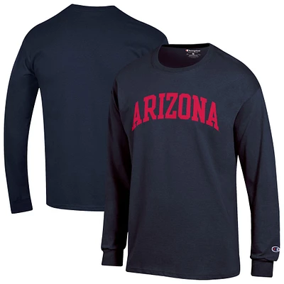 Men's Champion  Navy Arizona Wildcats Basic Arch Long Sleeve T-Shirt