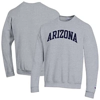 Men's Champion  Heather Gray Arizona Wildcats Basic Arch Fleece Pullover Sweatshirt