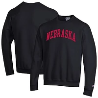 Men's Champion  Black Nebraska Huskers Basic Arch Fleece Pullover Sweatshirt