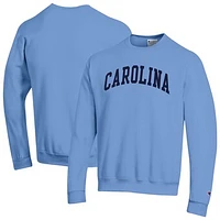 Men's Champion  Carolina Blue North Tar Heels Basic Arch Fleece Pullover Sweatshirt