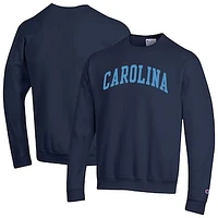 Men's Champion  Navy North Carolina Tar Heels Basic Arch Fleece Pullover Sweatshirt