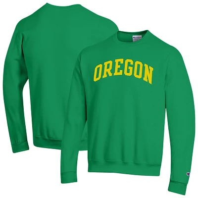 Men's Champion  Green Oregon Ducks Basic Arch Fleece Pullover Sweatshirt