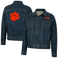 Men's Colosseum x Wrangler Clemson Tigers Retro Button-Up Denim Jacket