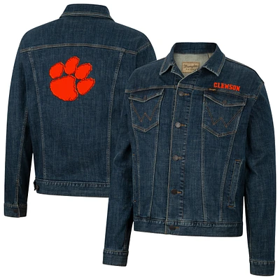 Men's Colosseum x Wrangler Clemson Tigers Retro Button-Up Denim Jacket
