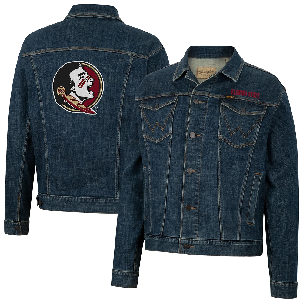 Men's Colosseum x Wrangler Florida State Seminoles Retro Button-Up Denim Jacket