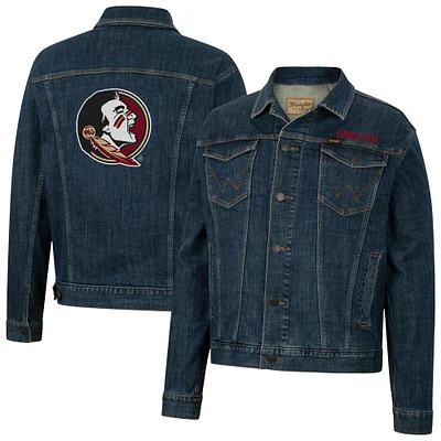 Men's Colosseum x Wrangler Florida State Seminoles Retro Button-Up Denim Jacket