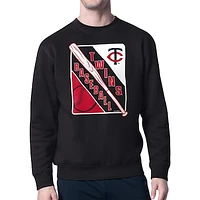Men's Starter Black Minnesota Twins Shield Team Logo Crew Neck Sweatshirt