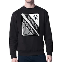 Men's Starter Black New York Yankees Shield Team Logo Crew Neck Sweatshirt