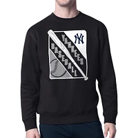 Men's Starter Black New York Yankees Shield Team Logo Crew Neck Sweatshirt