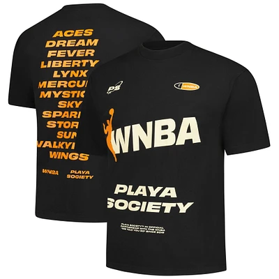 Unisex Playa Society Black WNBA Wordmark T-Shirt