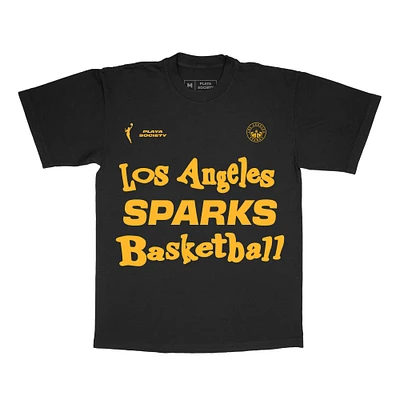 Unisex Playa Society Black Los Angeles Sparks Wordmark T-Shirt