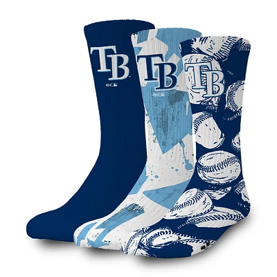 ISlide Tampa Bay Rays Three-Pack Lifestyle Crew Socks Set