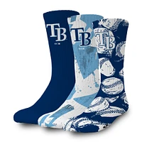 ISlide Tampa Bay Rays Three-Pack Lifestyle Crew Socks Set