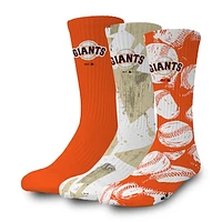 ISlide San Francisco Giants Three-Pack Lifestyle Crew Socks Set