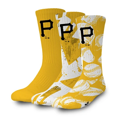 ISlide Pittsburgh Pirates Three-Pack Lifestyle Crew Socks Set