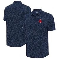 Men's Antigua Navy Boston Red Sox Lush Button-Up Shirt