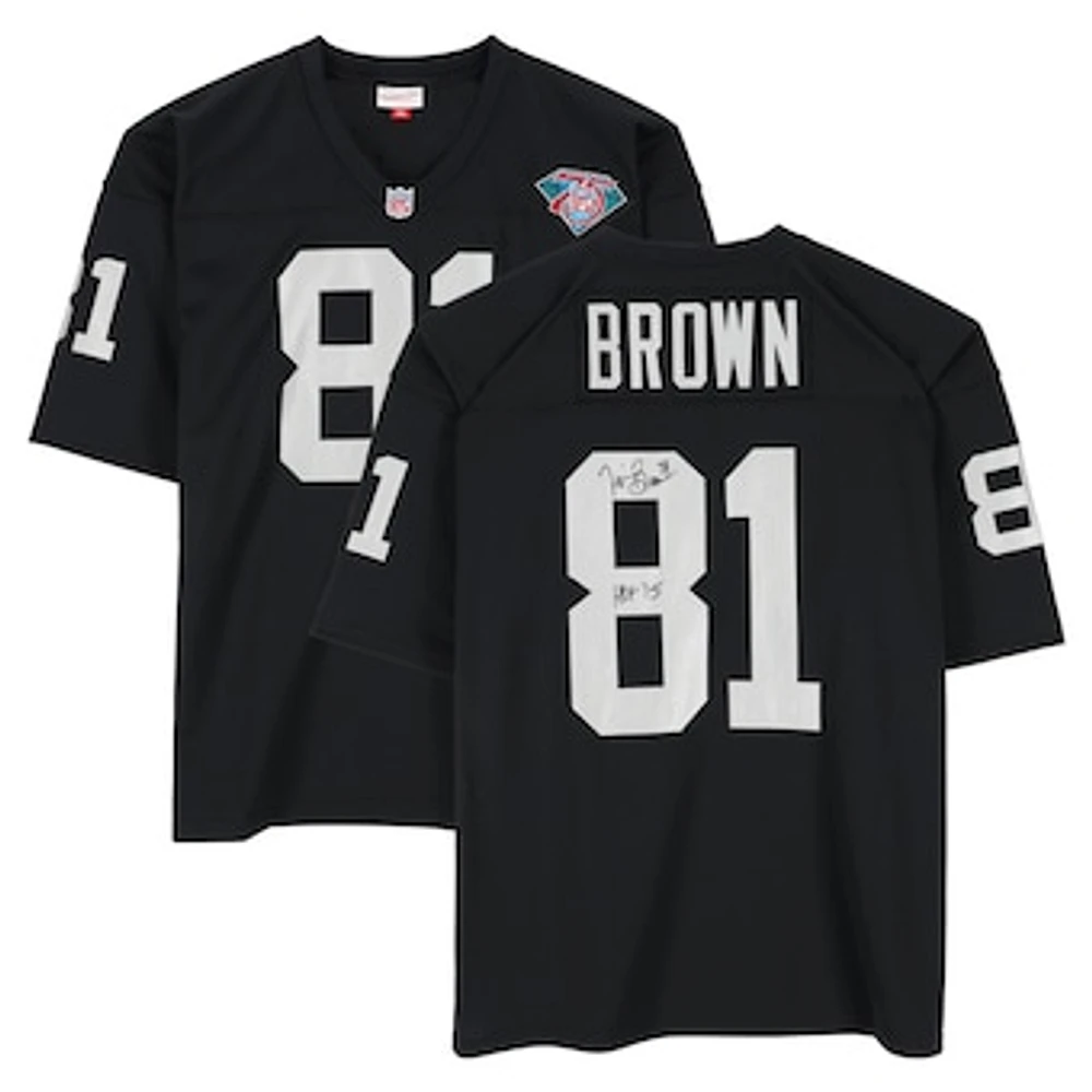 Tim Brown Los Angeles Raiders Autographed 1994 Mitchell & Ness Authentic Jersey with "HOF 15" Inscription