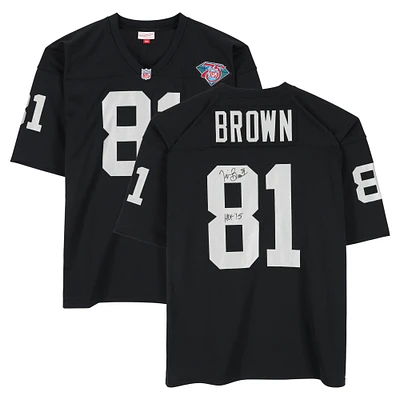 Tim Brown Los Angeles Raiders Autographed 1994 Mitchell & Ness Authentic Jersey with "HOF 15" Inscription