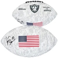 Tim Brown Oakland Raiders Autographed Wilson 2024 Salute To Service Football