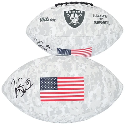 Tim Brown Oakland Raiders Autographed Wilson 2024 Salute To Service Football