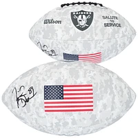 Tim Brown Oakland Raiders Autographed Wilson 2024 Salute To Service Football