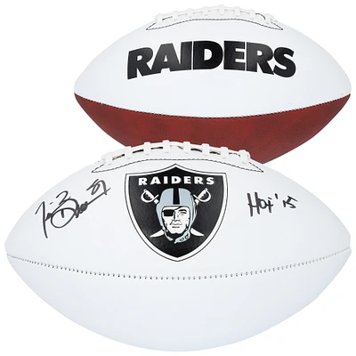 Tim Brown Oakland Raiders Autographed White Panel Franklin Football with "HOF 15" Inscription