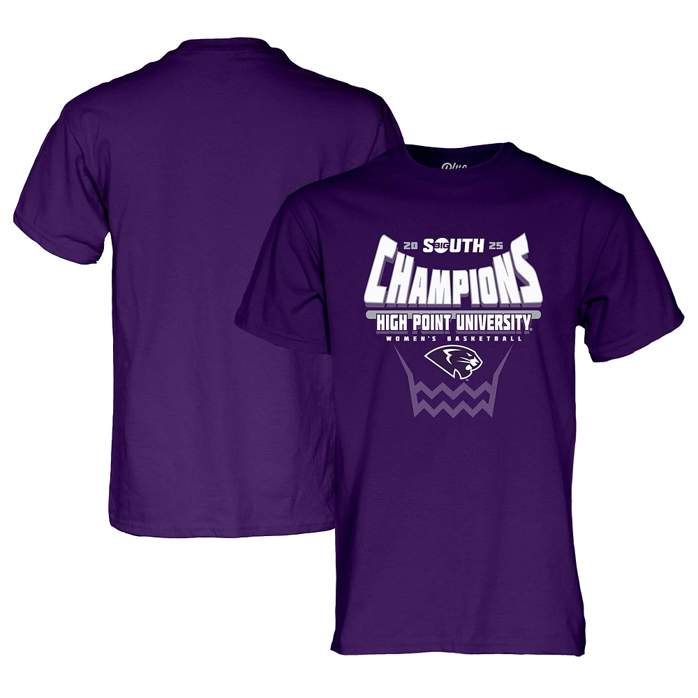Unisex Blue 84 Purple High Point Panthers 2025 Big South Women's Basketball Conference Tournament Champions T-Shirt