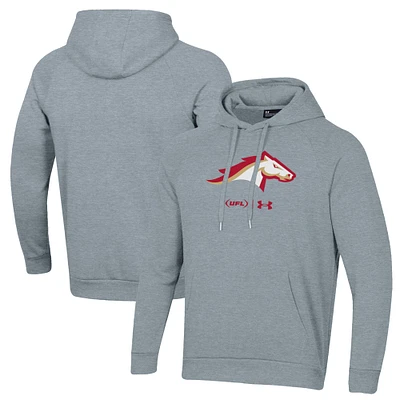 Men's Under Armour Gray Birmingham Stallions Rival Fleece Pullover Hoodie