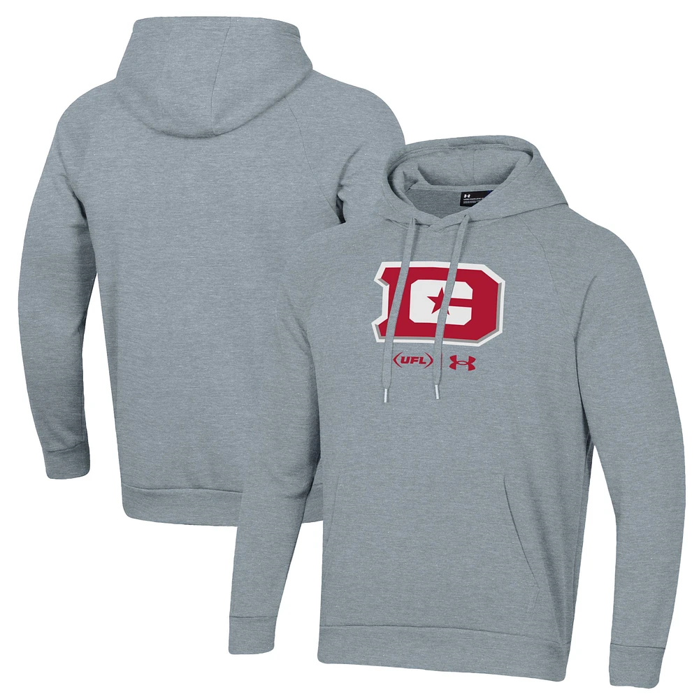 Men's Under Armour Gray DC Defenders Rival Fleece Pullover Hoodie