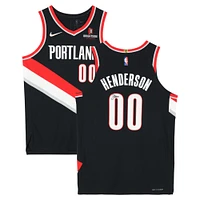 Scoot Henderson Portland Trail Blazers Autographed Black Nike Icon Edition Authentic Jersey