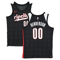 Scoot Henderson Portland Trail Blazers Autographed Black Nike 2024-25 City Edition Swingman Jersey