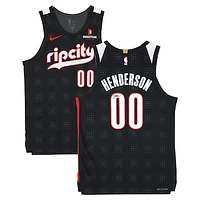 Scoot Henderson Portland Trail Blazers Autographed Black Nike 2024-25 City Edition Authentic Jersey
