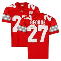 Eddie George Ohio State Buckeyes Autographed Red Mitchell & Ness 1995 Authentic Jersey