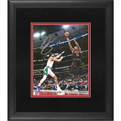 DeMar DeRozan Chicago Bulls Autographed Framed 8" x 10" Shooting Over Jayson Tatum Photograph