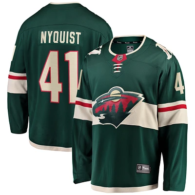 Men's Fanatics Gustav Nyquist Green Minnesota Wild Home Breakaway Jersey