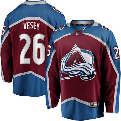 Men's Fanatics Jimmy Vesey Burgundy Colorado Avalanche Home Breakaway Jersey