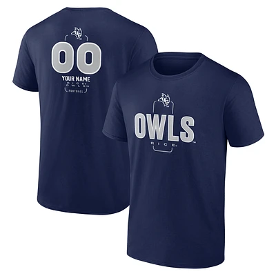 Men's  Navy Rice Owls Personalized Name & Number Midfielder T-Shirt