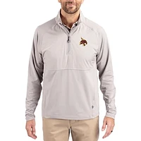 Men's Cutter & Buck  Gray Texas State Bobcats Adapt Eco Knit Hybrid Recycled Quarter-Zip Jacket