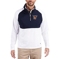 Men's Cutter & Buck  White Texas-Rio Grande Valley Vaqueros Adapt Eco Knit Hybrid Recycled Quarter-Zip Jacket