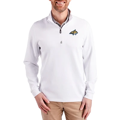 Men's Cutter & Buck Montana State Bobcats DryTec Traverse Stretch Eco Tri-Blend Quarter-Zip Pullover